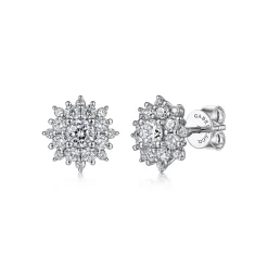New Gabriel & Co. 14K White Gold Diamond Classic Stud Earrings