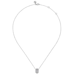 Discount Gabriel & Co. 14K White Gold Diamond Clover Pendant Necklace