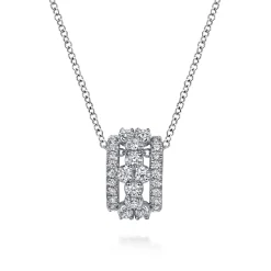Discount Gabriel & Co. 14K White Gold Diamond Clover Pendant Necklace