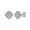 Outlet Gabriel & Co. 14K White Gold Diamond Clover Stud Earrings