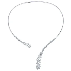 Online Gabriel & Co. 18K White Gold Diamond Cluster Open Choker Necklace