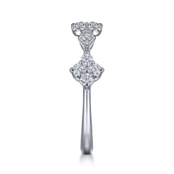 Outlet Gabriel & Co. 14K White Gold Diamond Cluster Station Ring