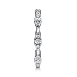 Discount Gabriel & Co. 14K White Gold Diamond Cluster Station Stackable Ring