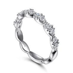 Clearance Gabriel & Co. 14K White Gold Diamond Cluster Stackable Ring