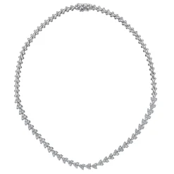 Gabriel & Co. 14K White Gold Diamond Cluster Tennis Necklace