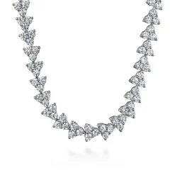 Hot Gabriel & Co. 14K White Gold Diamond Cluster Tennis Necklace