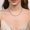 Hot Gabriel & Co. 14K White Gold Diamond Cluster Tennis Necklace