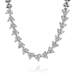 Hot Gabriel & Co. 14K White Gold Diamond Cluster Tennis Necklace