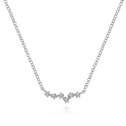 Outlet Gabriel & Co. 14K White Gold Diamond Constellation Bar Necklace