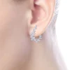 Hot Gabriel & Co. 18K White Gold Diamond Constellation Bypass Hoop Earrings