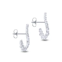 Hot Gabriel & Co. 18K White Gold Diamond Constellation Bypass Hoop Earrings