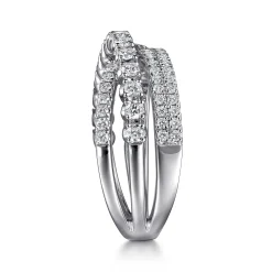Gabriel & Co. 14K White Gold Diamond Criss Cross Ring