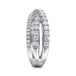 Gabriel & Co. 14K White Gold Diamond Criss Cross Ring