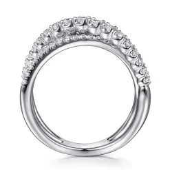 Hot Gabriel & Co. 14K White Gold Diamond Criss Cross Ring