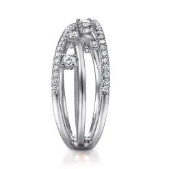 Clearance Gabriel & Co. 14K White Gold Diamond Criss Cross Ring