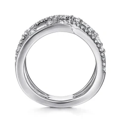 Clearance Gabriel & Co. 14K White Gold Diamond Criss Cross Ring