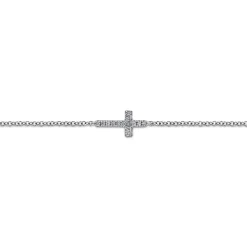 Gabriel & Co. 14K White Gold Diamond Cross Bracelet