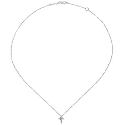 Discount Gabriel & Co. 14K White Gold Diamond Cross Necklace