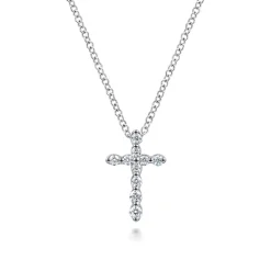 Gabriel & Co. 14K White Gold Diamond Cross Necklace
