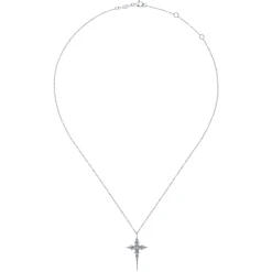 Clearance Gabriel & Co. 14K White Gold Diamond Cross Pendant Necklace