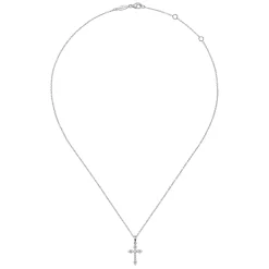Outlet Gabriel & Co. 14K White Gold Diamond Cross Pendant Necklace