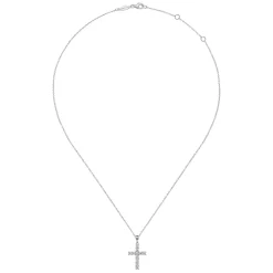 Gabriel & Co. 14K White Gold Diamond Cross Pendant Necklace