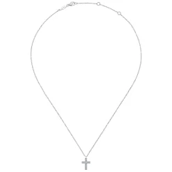New Gabriel & Co. 14K White Gold Diamond Cross Pendant Necklace