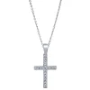 Discount Gabriel & Co. 14K White Gold Diamond Cross Pendant Necklace