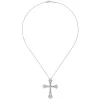 Discount Gabriel & Co. 18K White Gold Diamond Cross Pendant Necklace