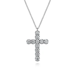 Sale Gabriel & Co. 14K White Gold Diamond Cross Pendant Necklace