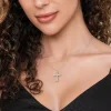 Best Gabriel & Co. 14K White Gold Diamond Cross Pendant Necklace