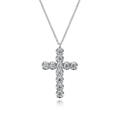 Outlet Gabriel & Co. 14K White Gold Diamond Cross Pendant Necklace