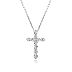 Clearance Gabriel & Co. 14K White Gold Diamond Cross Pendant Necklace