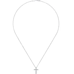 Clearance Gabriel & Co. 14K White Gold Diamond Cross Pendant Necklace