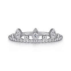 Sale Gabriel & Co. 14K White Gold Diamond Crown Bujukan Ring