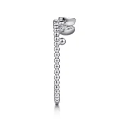 Sale Gabriel & Co. 14K White Gold Diamond Crown Bujukan Ring
