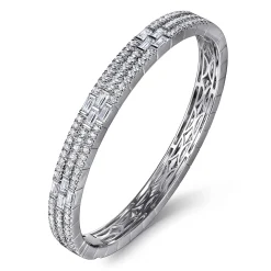 Clearance Gabriel & Co. 14K White Gold Diamond Cuff Bangle Bracelet