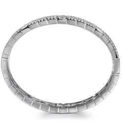 Clearance Gabriel & Co. 14K White Gold Diamond Cuff Bangle Bracelet