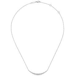 Clearance Gabriel & Co. 14K White Gold Diamond Curved Bar Necklace