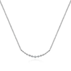 Outlet Gabriel & Co. 14K White Gold Diamond Curved Bar Necklace