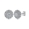Hot Gabriel & Co. 14K White Gold Diamond Double Halo Stud Earrings