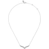 New Gabriel & Co. 14K White Gold Diamond Double Row Chevron Bar Necklace