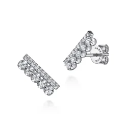 Online Gabriel & Co. 14K White Gold Diamond Double Row Stacked Ear Climber Earrings