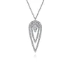 Outlet Gabriel & Co. 14K White Gold Diamond Drop Elongated Pear Shape Pendant Necklace