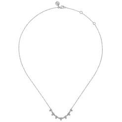 Outlet Gabriel & Co. 14K White Gold Diamond Droplet Link Necklace