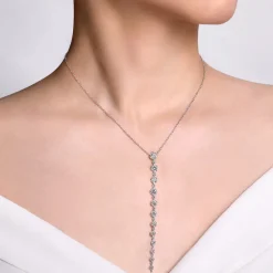 Hot Gabriel & Co. 18K White Gold Diamond Drop Necklace