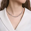 Outlet Gabriel & Co. 18K White Gold Diamond Drops Necklace