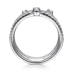 Clearance Gabriel & Co. 14K White Gold Diamond Easy Stackable Ring