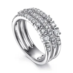 Discount Gabriel & Co. 14K White Gold Diamond Easy Stackable Ring