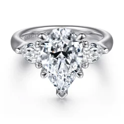 Hot Gabriel & Co. 14K White Gold Diamond Engagement Ring